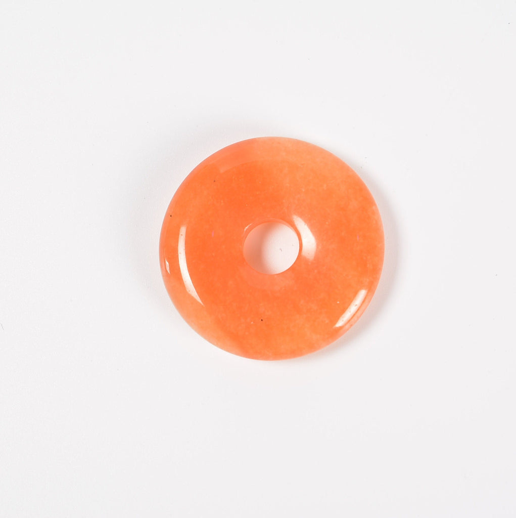 Red Aventurine Donut Pendant Gemstone Crystal Carving Figurine 30mm, Healing Crystal
