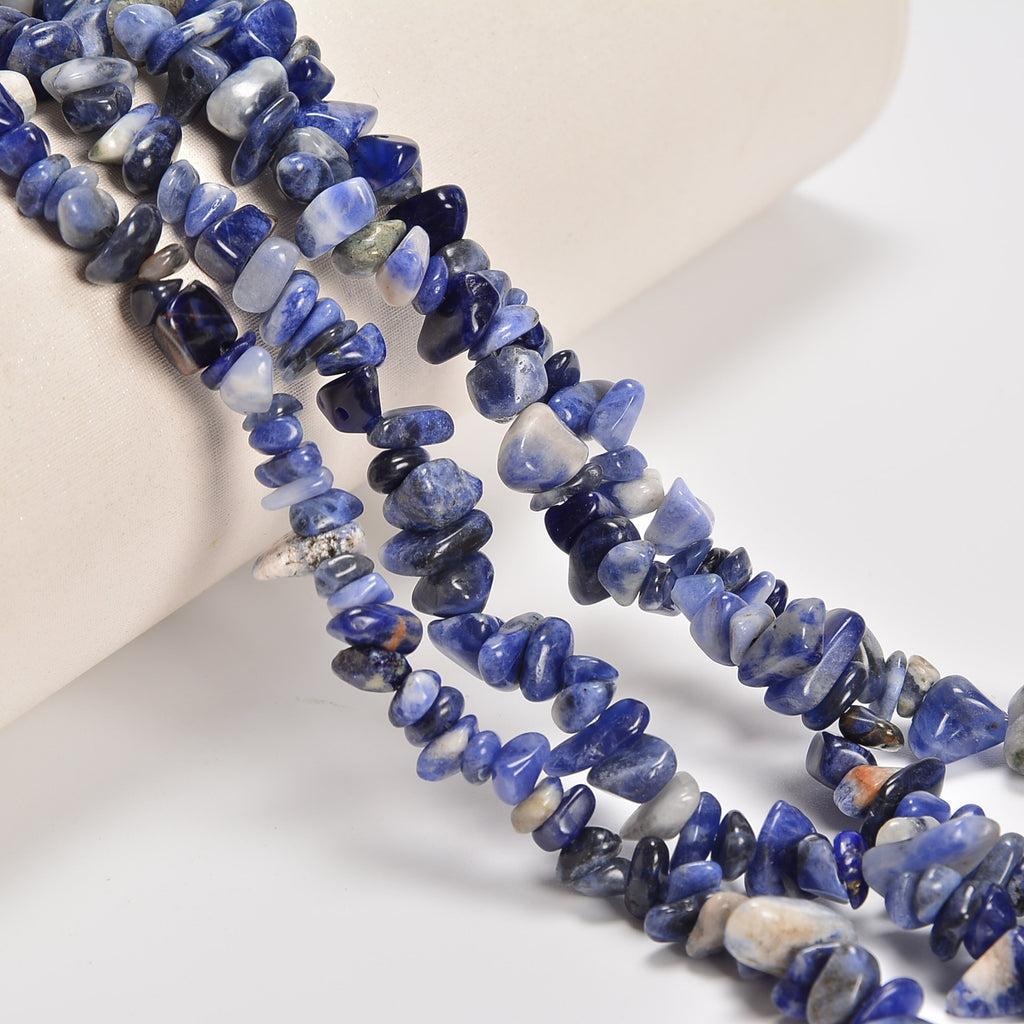 Sodalite Smooth Loose Chips Beads 7-8mm - 34" Strand