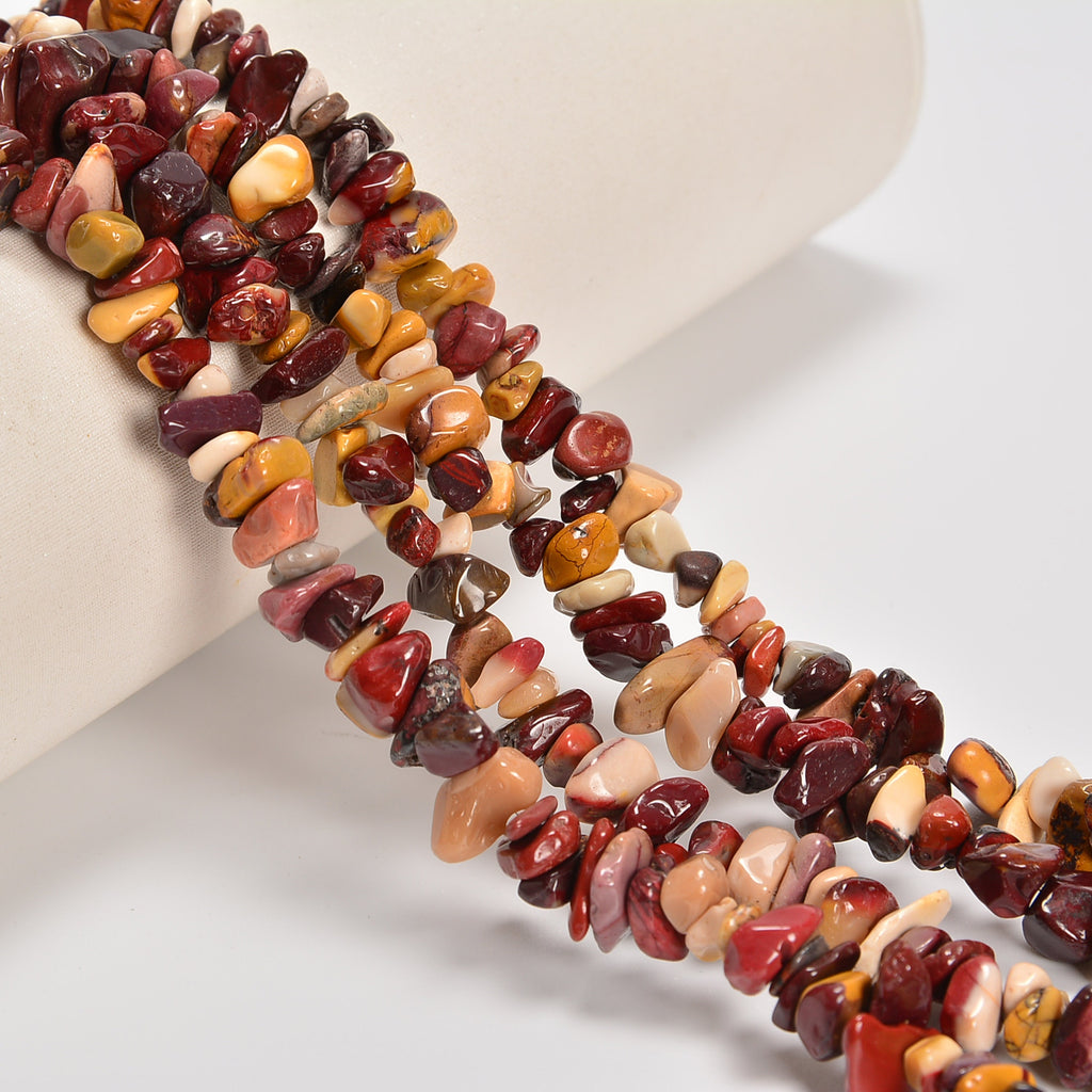 Mookaite Jasper Smooth Loose Chips Beads 7-8mm - 34" Strand