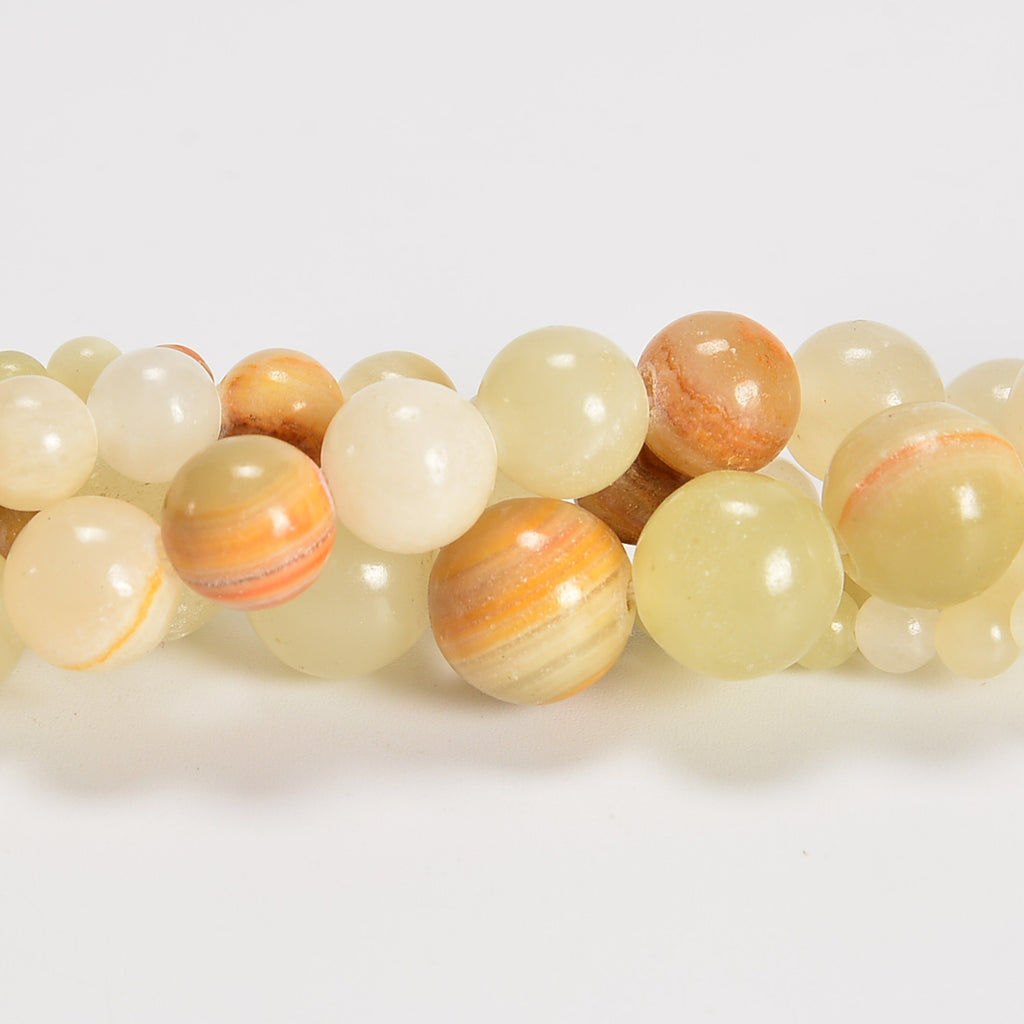 Natural Afghanistan Nephrite Jade Smooth Round Loose Beads 4mm-10mm - 15" Strand