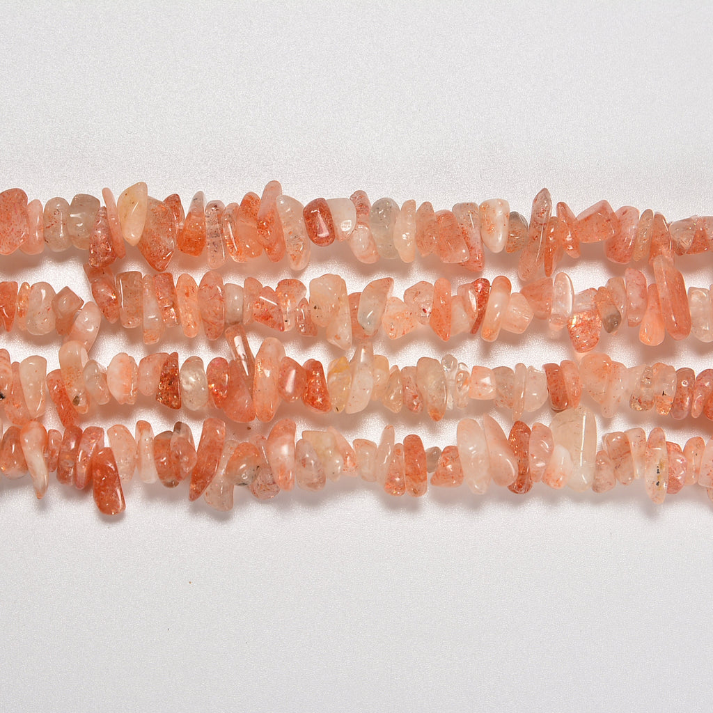 Sunstone Smooth Loose Chips Beads 7-8mm - 34" Strand