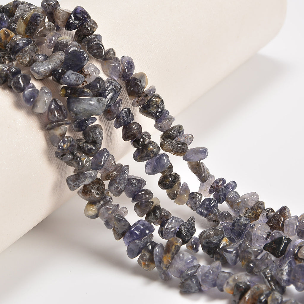 Iolite Smooth Loose Chips Beads 7-8mm - 34" Strand