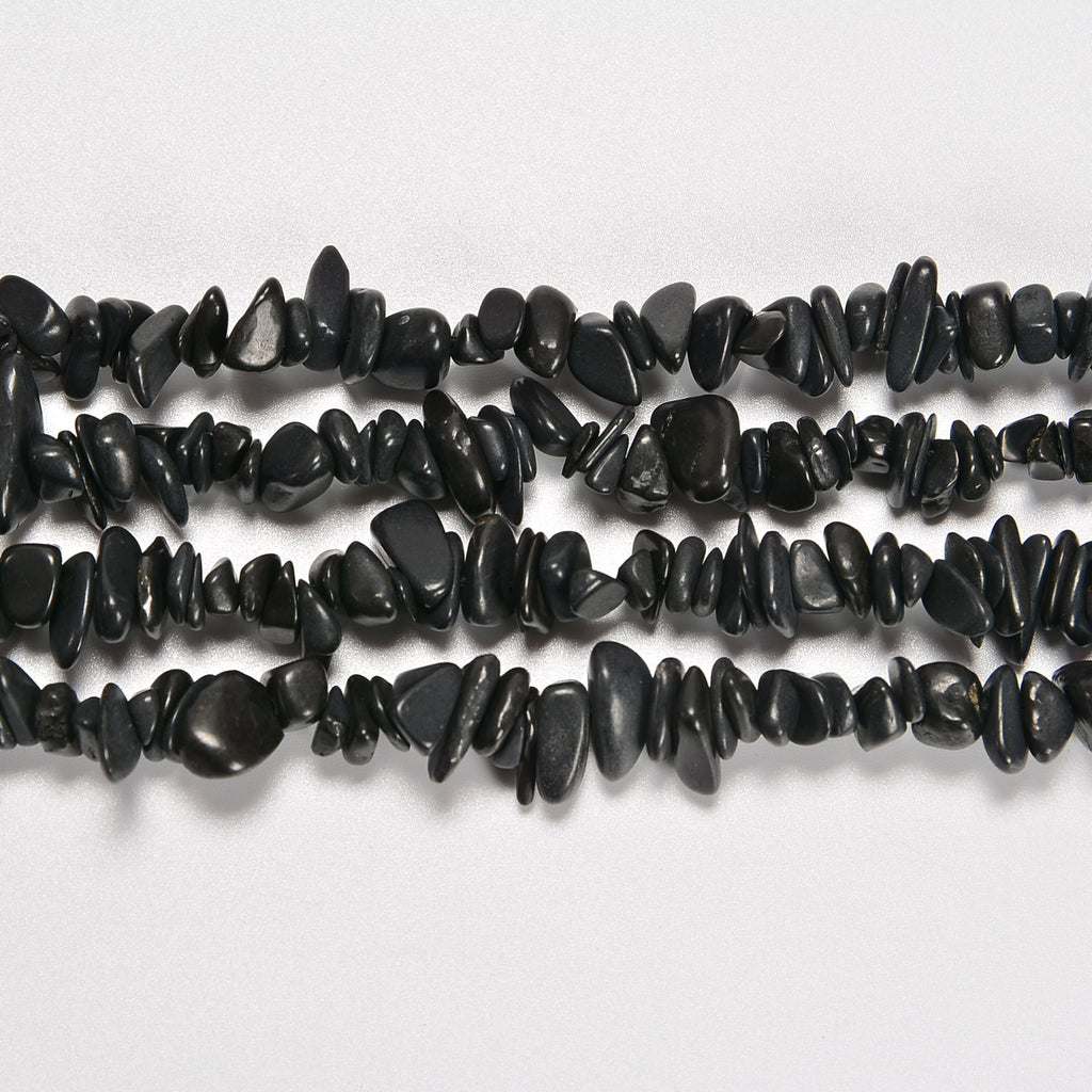 Shungite Smooth Loose Chips Beads 7-8mm - 34" Strand
