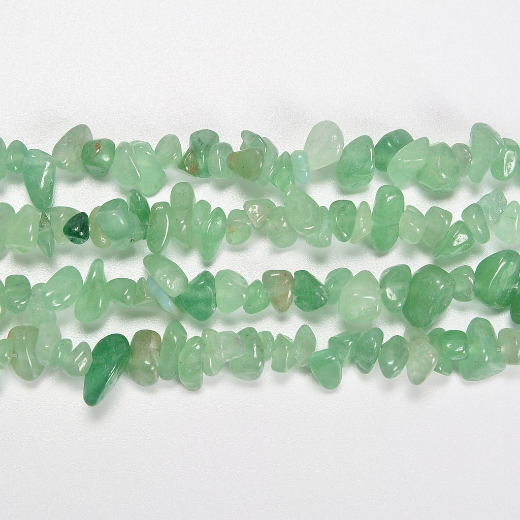 Green Aventurine Smooth Loose Chips Beads 7-8mm - 34" Strand