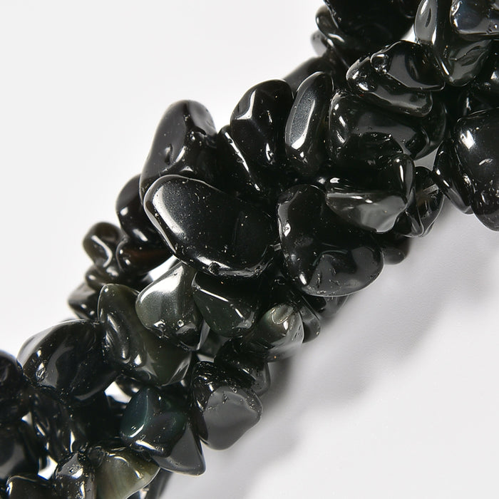 Rainbow Obsidian Smooth Loose Chips Beads 7-8mm - 34" Strand