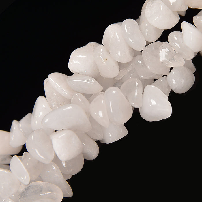 White Jade Smooth Loose Chips Beads 7-8mm - 34" Strand