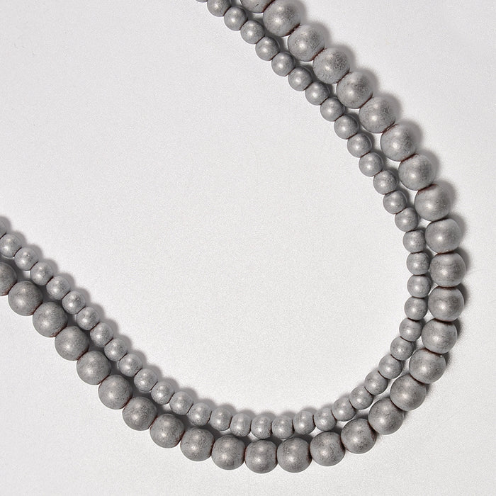 Silver Hematite Matte Round Loose Beads 4mm-10mm - 15.5" Strand