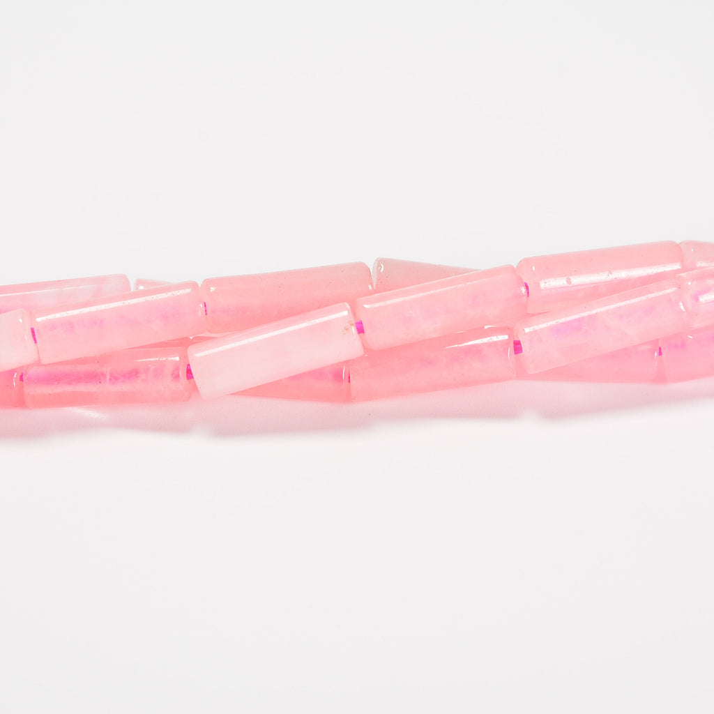 Rose Quartz Smooth Cylinder Tube Loose Beads 4x13mm - 15" Strand