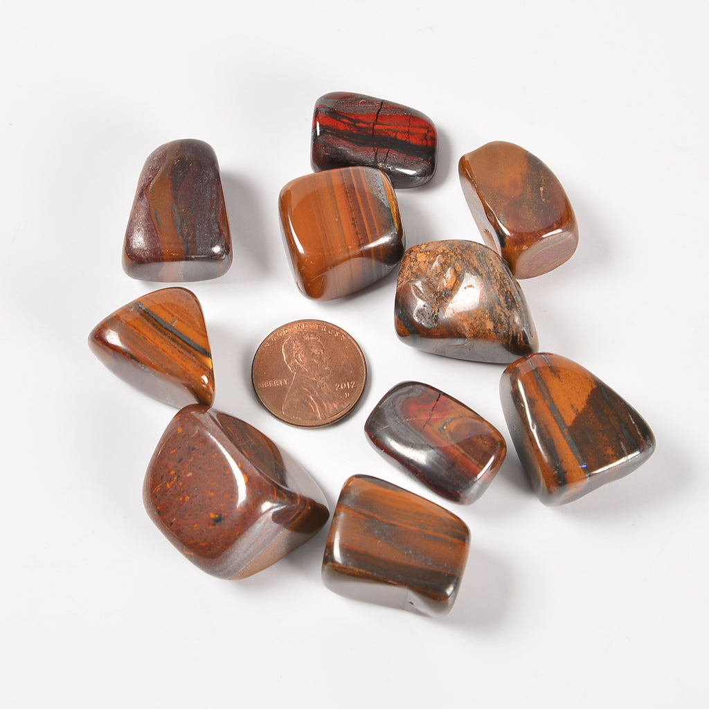 Iron Tiger's Eye / Tiger Iron Tumbled Stones Gemstone Crystal 20-30mm, Healing Crystals, Medium Size Stones