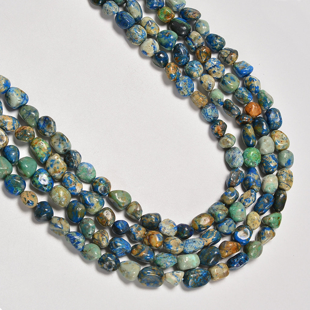 Chrysocolla Smooth Pebble Nugget Loose Beads 8-12mm - 15" Strand