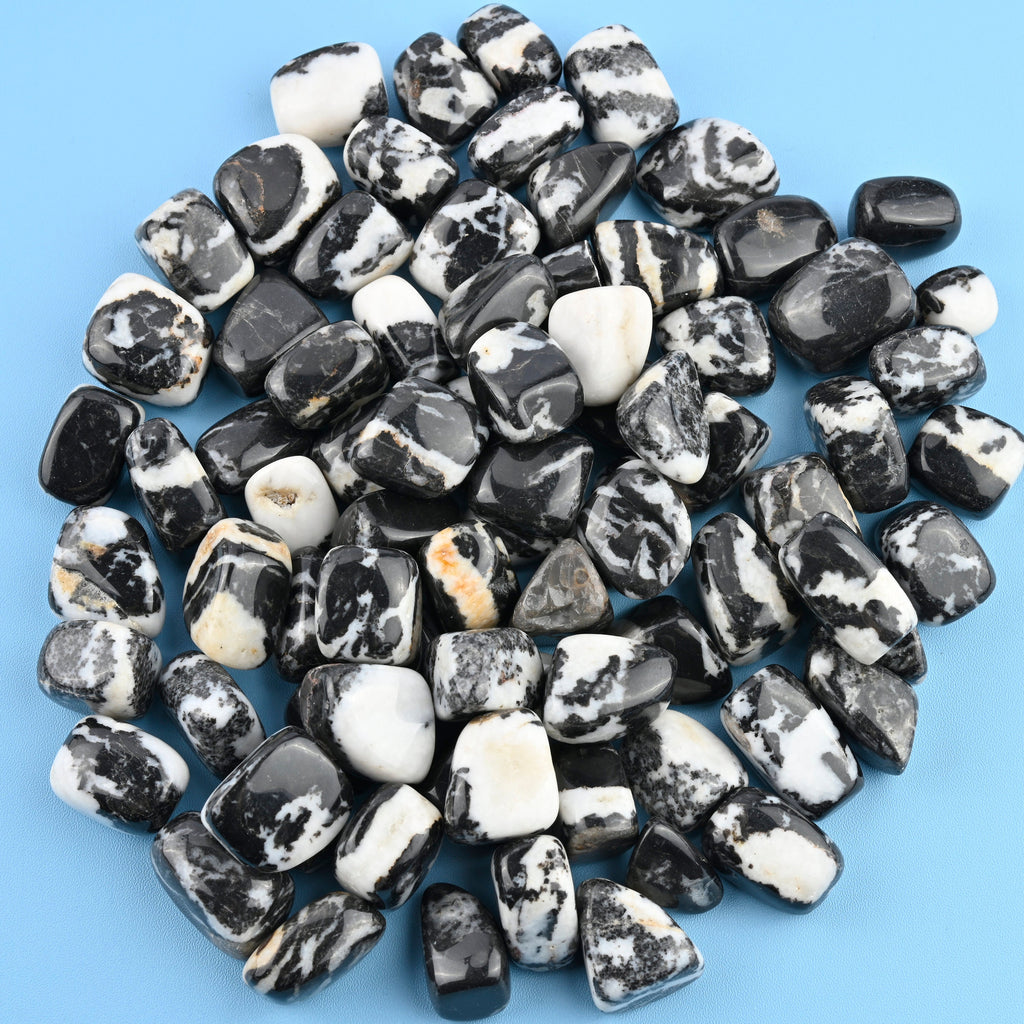 Black and White Zebra Jasper Tumbled Stones Gemstone Crystal 20-30mm, Healing Crystals, Medium Size Stones