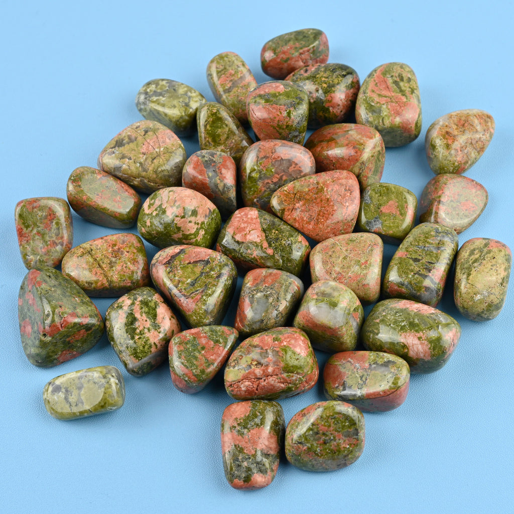 Unakite Jasper Tumbled Stones Gemstone Crystal 20-30mm, Healing Crystals, Medium Size Stones