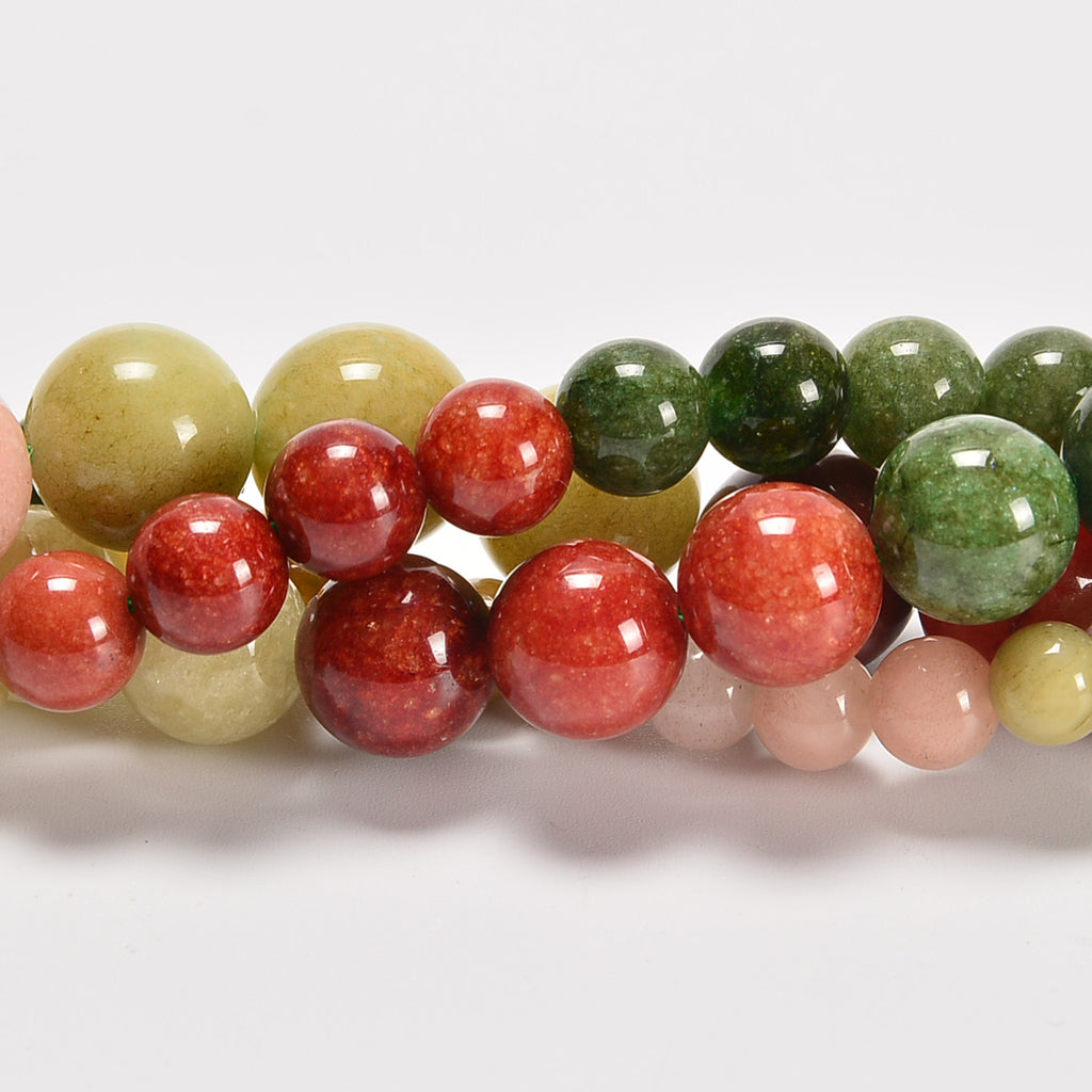Alashan Dyed Jade Smooth Round Loose Beads 6mm-12mm - 15" Strand