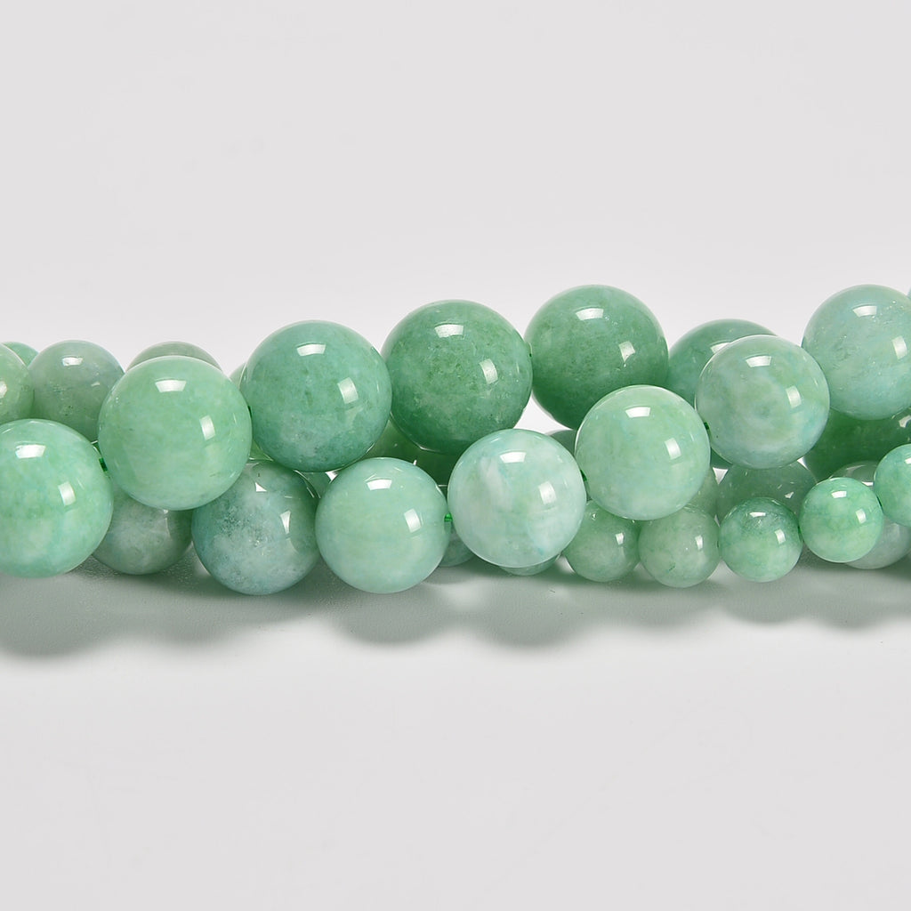 Jadeite Dyed Jade Smooth Round Loose Beads 6mm-12mm - 15" Strand