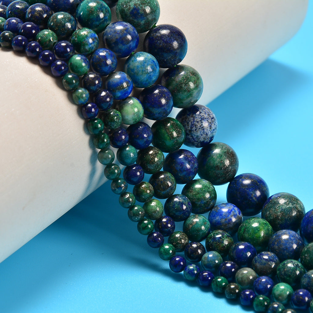 Chrysocolla Smooth Round Loose Beads 4mm-12mm - 15.5" Strand