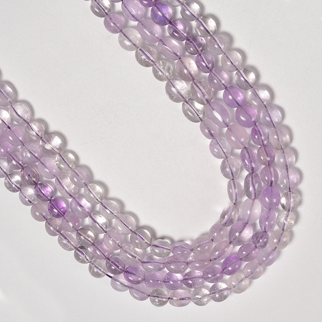 Light Amethyst Smooth Pebble Nugget Loose Beads 8-12mm - 15" Strand