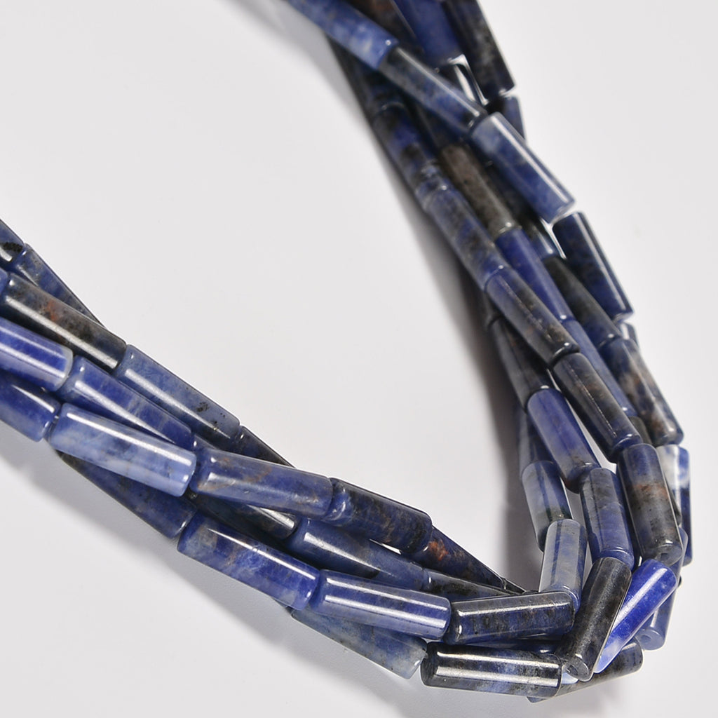 Sodalite Smooth Cylinder Tube Loose Beads 4x13mm - 15" Strand
