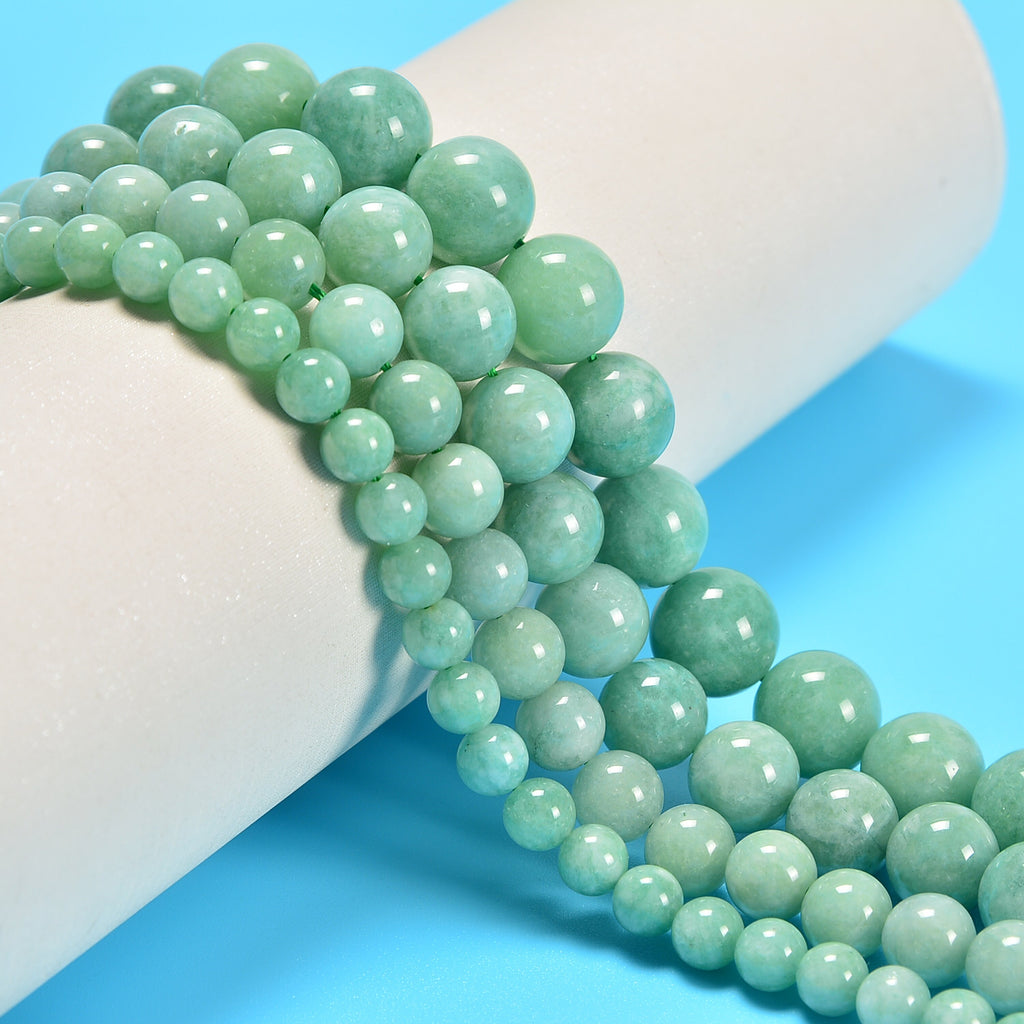 Jadeite Dyed Jade Smooth Round Loose Beads 6mm-12mm - 15" Strand