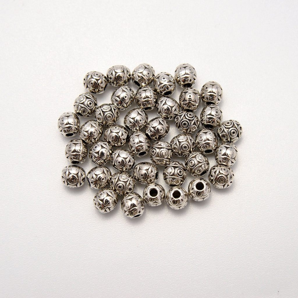 6mm Silver Easter Egg Beads, Spacer Beads, Rondelle Bead Accents, Bead Accessories Jewelry Making DIY Bracelets Necklaces