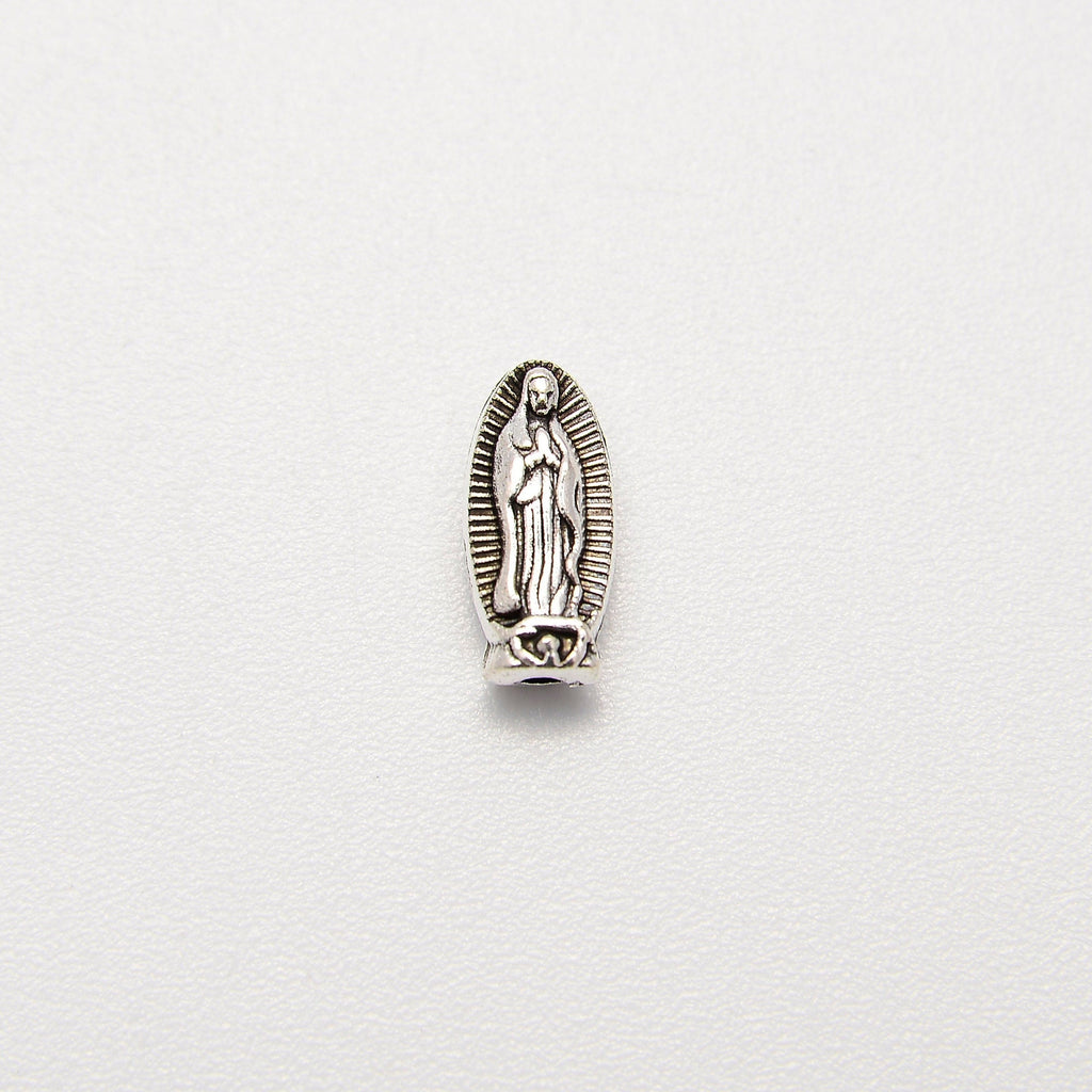12mm Silver Virgin Mary Beads, Spacer Beads, Rondelle Bead Accents, Bead Accessories Jewelry Making DIY Bracelets Necklaces