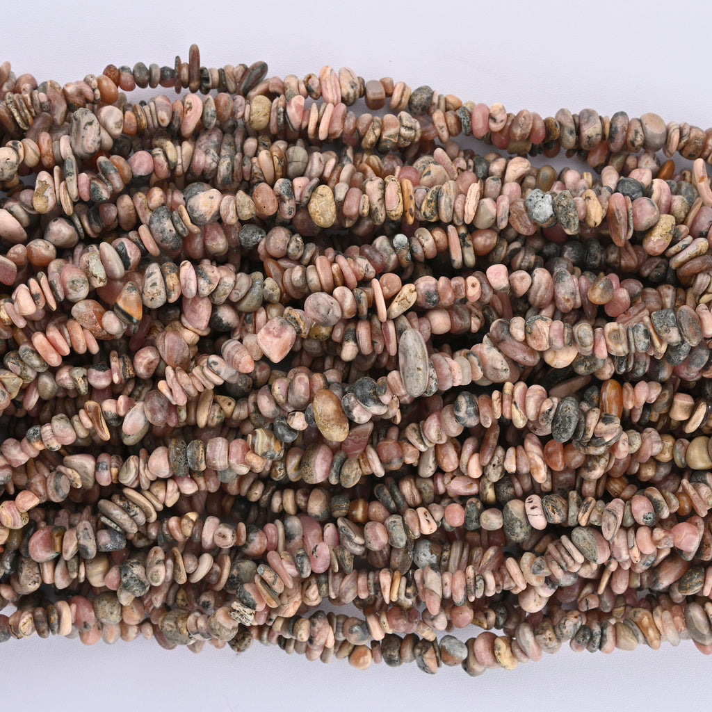 Rhodochrosite Smooth Loose Chips Beads 7-8mm - 34" Strand