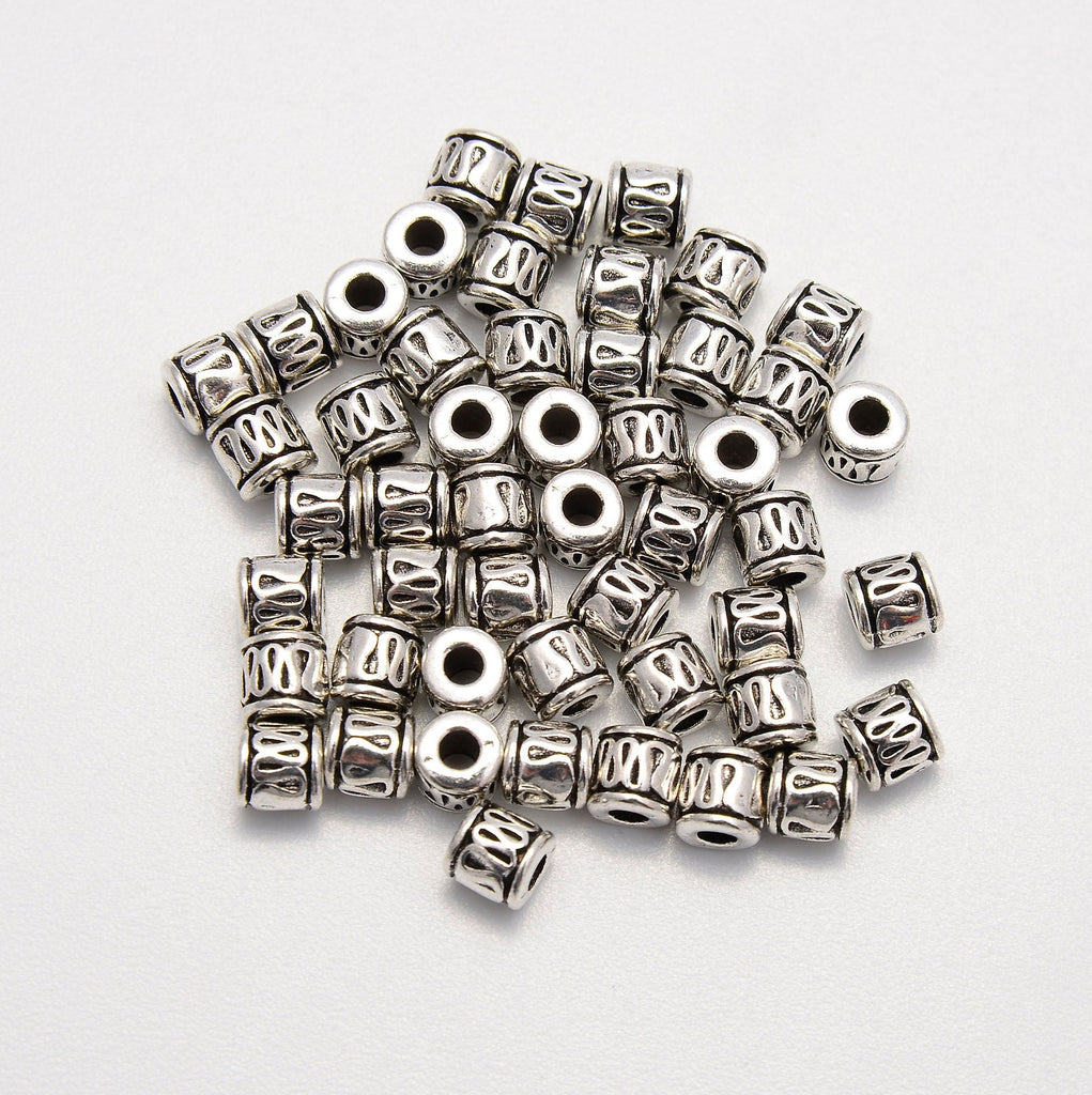 5mm Silver Snake Tube Beads, Spacer Beads, Rondelle Bead Accents, Bead Accessories Jewelry Making DIY Bracelets Necklaces