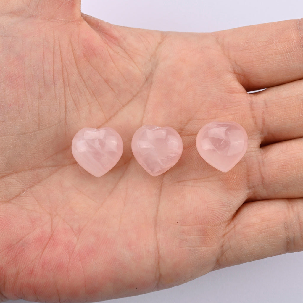 Rose Quartz Heart Gemstone Crystal Carving Figurine 15mm-40mm, Heart Healing Crystals, Heart Crystals, Carved Heart Rose Quartz