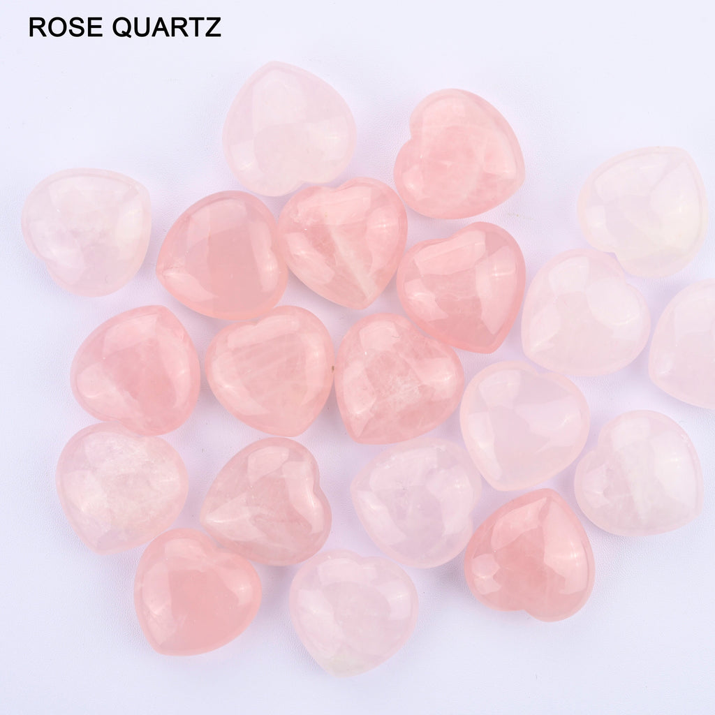 Heart Crystal Carved Gemstone Figurine 30mm, Red Jasper, Rose Quartz, Sodalite, Breciated Jasper, Opalite, Red Tiger Eye, Zhanguo Red Agate