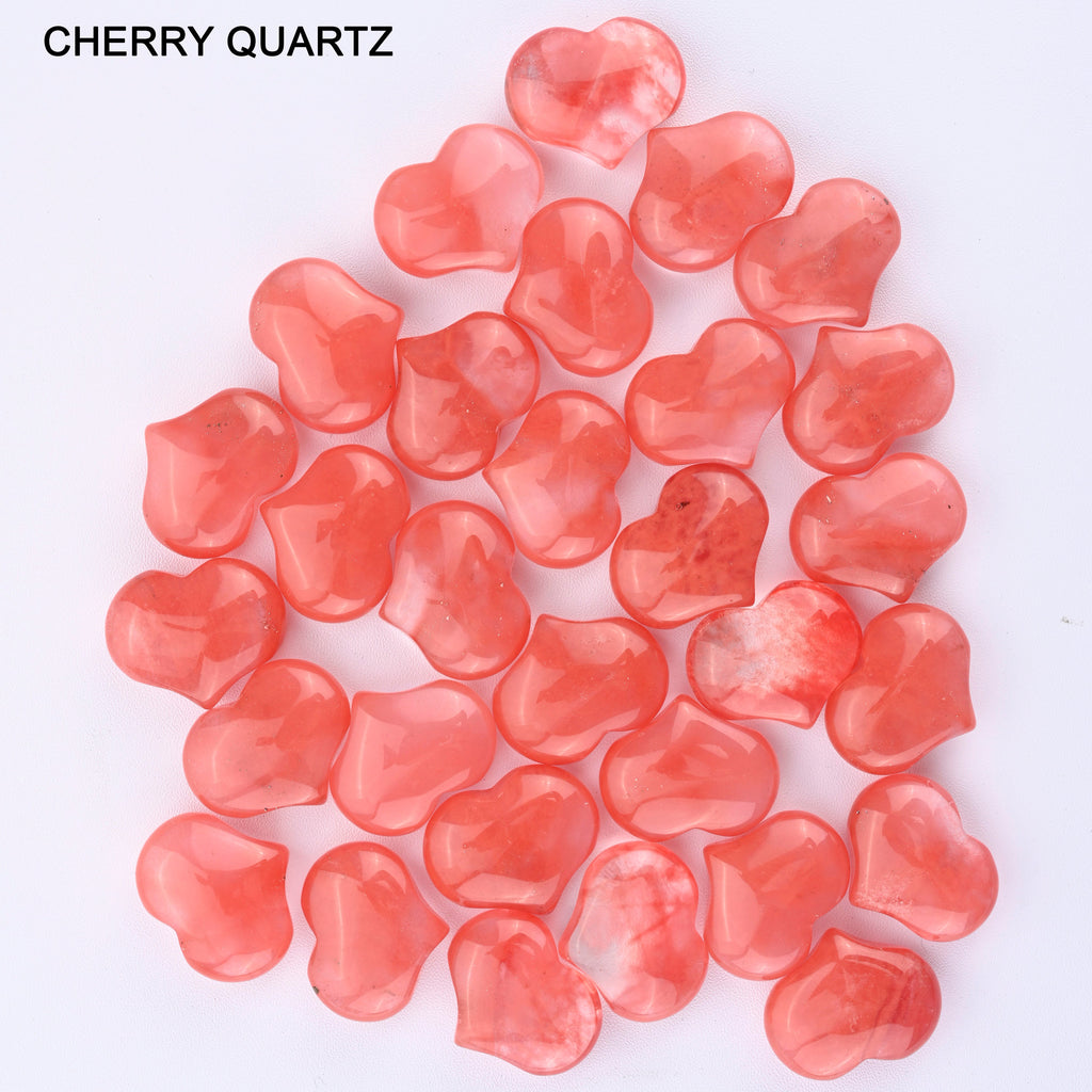 Bow Shaped Heart Crystal Carved Gemstone Figurine Lepidolite, Lapis, Red Jasper, Opalite, Dalmatian Jasper, Strawberry Quartz, Cherry Quartz