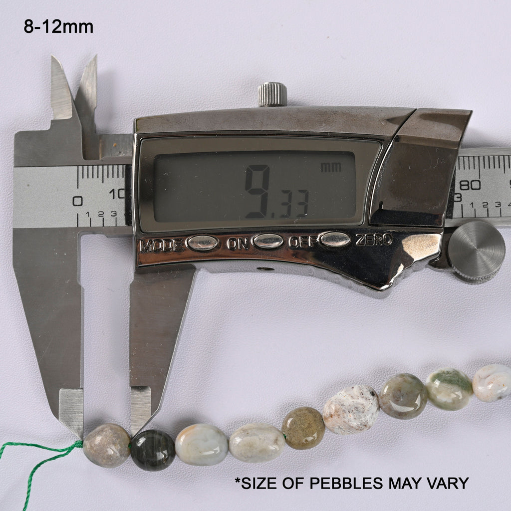 New Ocean Jasper Smooth Pebble Nugget Loose Beads 6-8mm, 8-12mm - 15" Strand