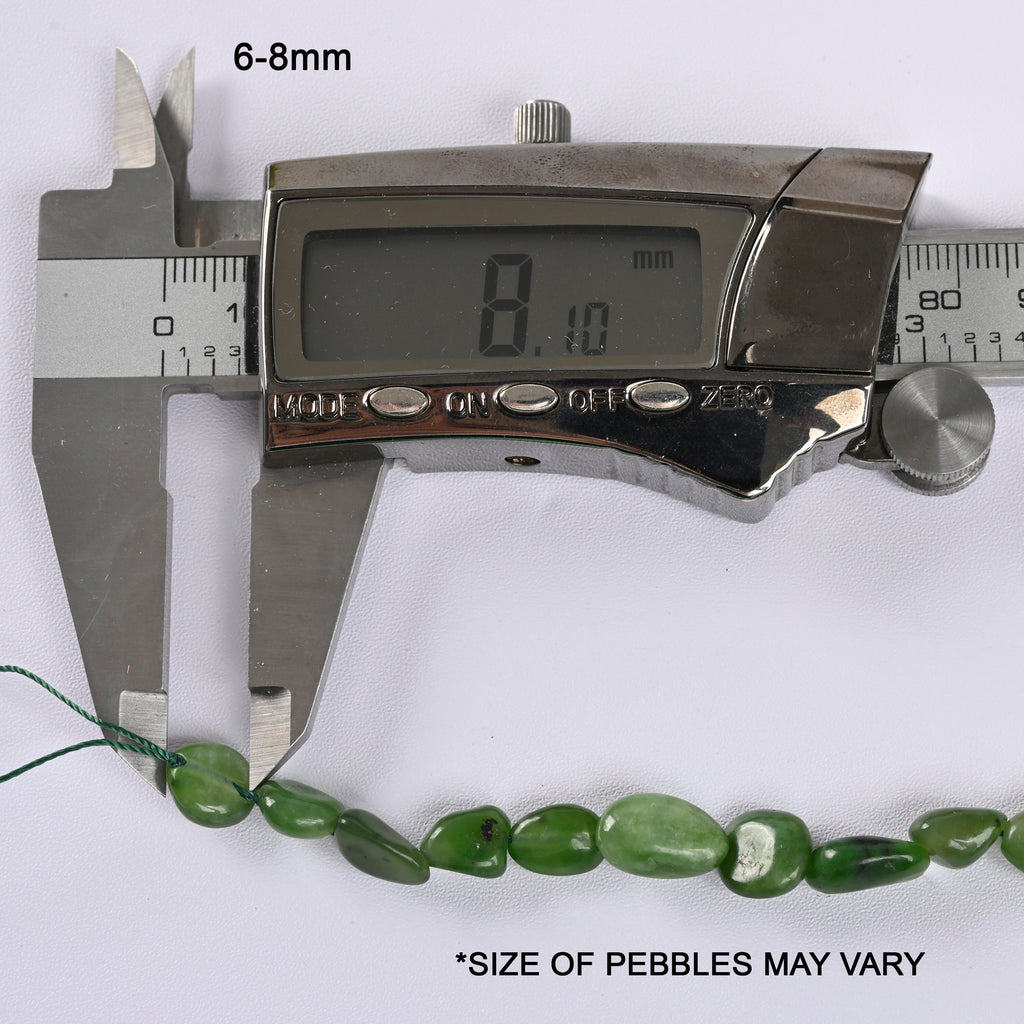 Canadian Jade / Canada Jade Smooth Pebble Nugget Loose Beads 6-8mm, 8-12mm - 15" Strand