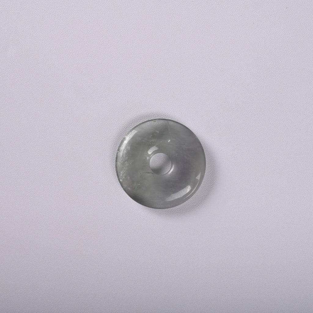 Fluorite Donut Pendant Gemstone Crystal Carving Figurine 30mm, Healing Crystal