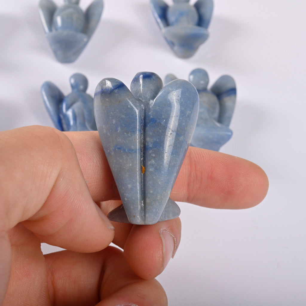 Blue Aventurine Angel Gemstone Crystal Carving Figurine 1.5 inches, Healing Crystal