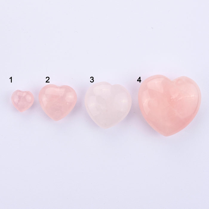 Rose Quartz Heart Gemstone Crystal Carving Figurine 15mm-40mm, Heart Healing Crystals, Heart Crystals, Carved Heart Rose Quartz