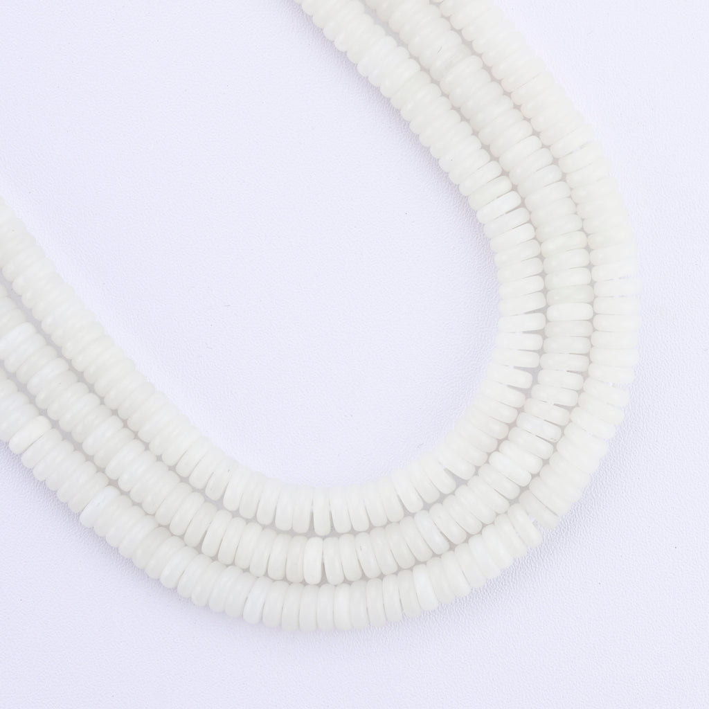 2x4mm, 2x6mm White Heishi Beads, Heishi Rondelle Spacer Beads, Disc Ro –  UnBeadsShop
