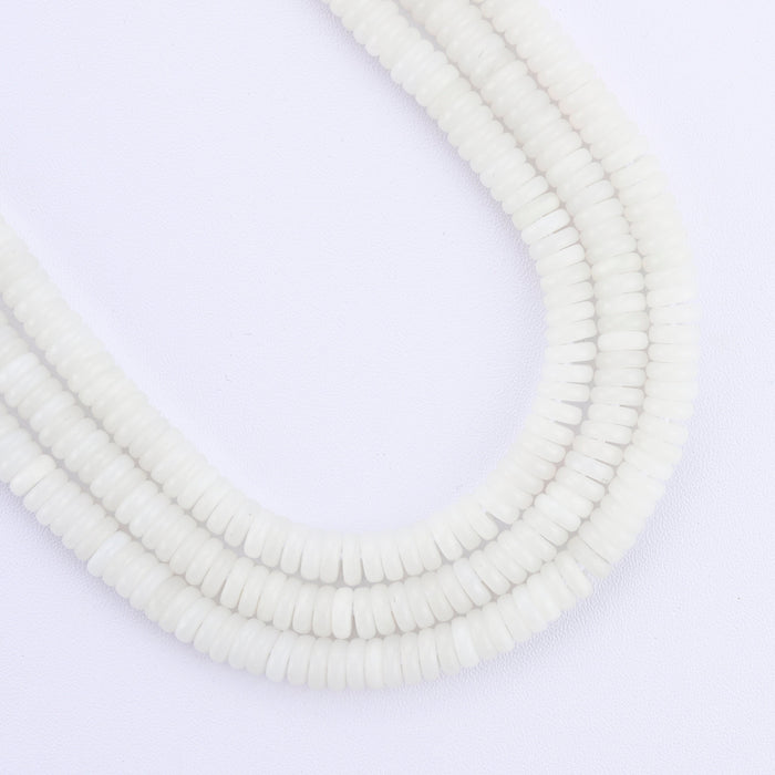 2x4mm, 2x6mm White Heishi Beads, Heishi Rondelle Spacer Beads, Disc Rondelle, Bead Accessories Jewelry Making DIY Bracelets Necklaces