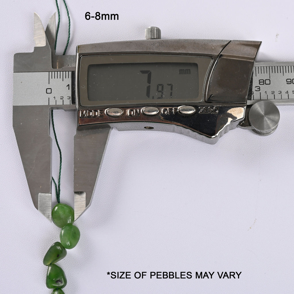 Canadian Jade / Canada Jade Smooth Pebble Nugget Loose Beads 6-8mm, 8-12mm - 15" Strand