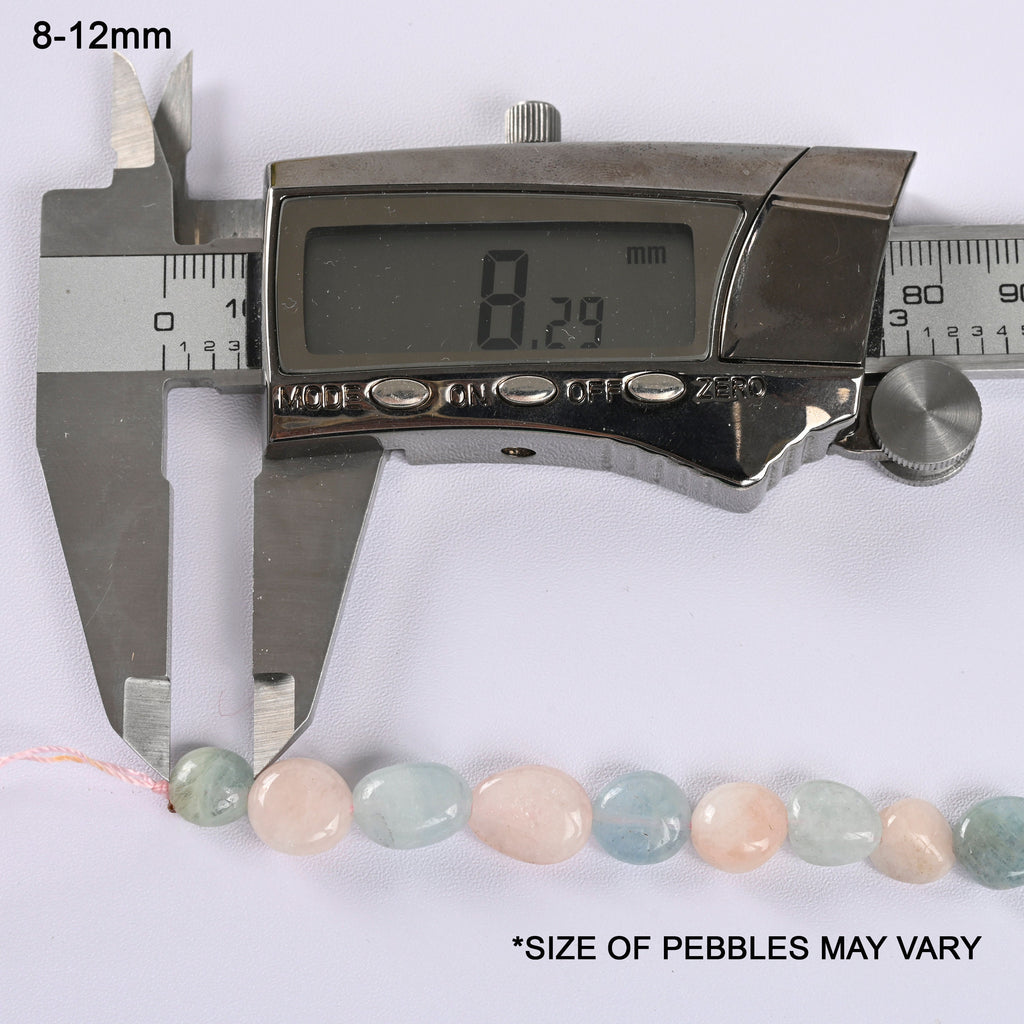 Morganite Smooth Pebble Nugget Loose Beads 6-8mm, 8-12mm - 15" Strand