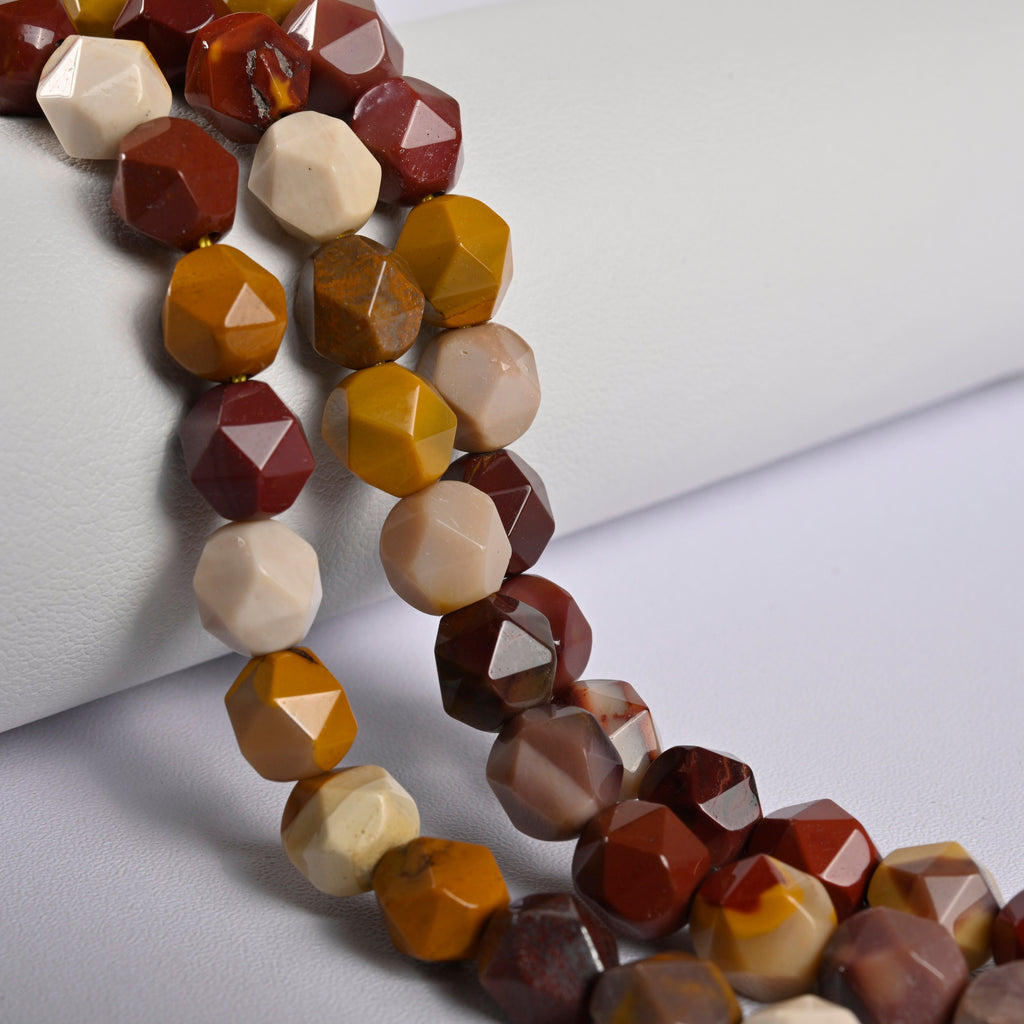 Mookaite Jasper Star Cut Faceted Loose Beads 8mm - 15" Strand
