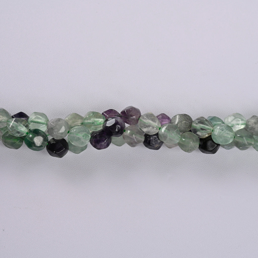 Fluorite Star Cut Faceted Loose Beads 8mm - 15" Strand