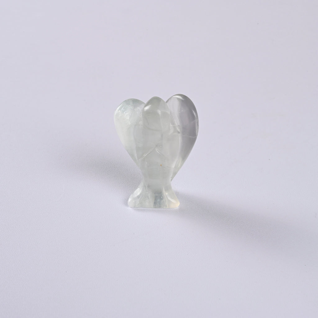 Fluorite Angel Gemstone Crystal Carving Figurine 1.5 inches, Healing Crystal
