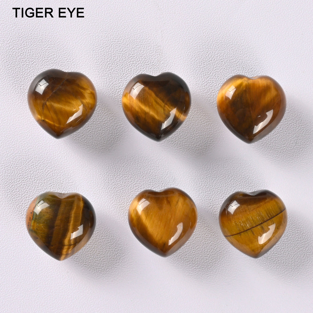 Tiny Heart Crystal Carved Gemstone Figurine 15mm Tiger Eye, Gold Sandstone, Rhodonite, Mookaite, Blue Sandstone, Dragon Blood, Cherry Quartz