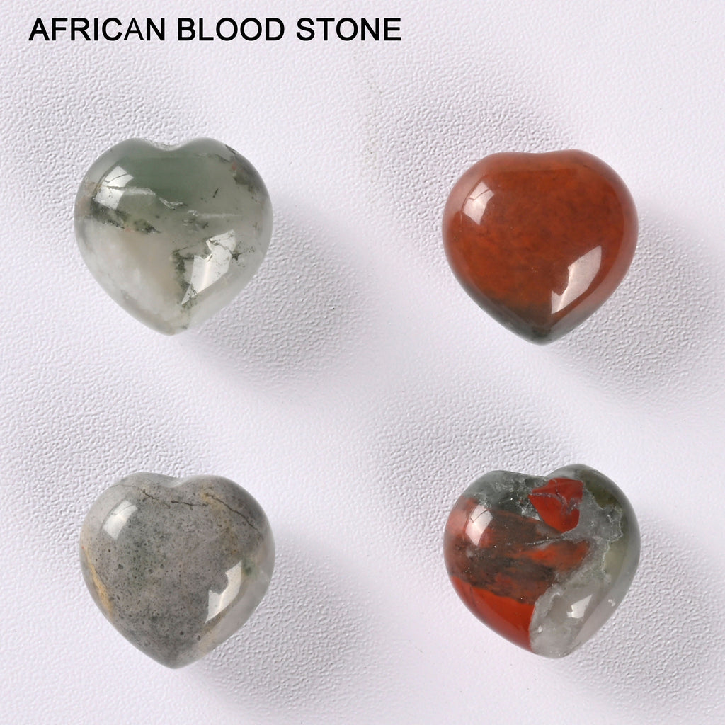 Tiny Heart Crystal Carved Gemstone Figurine 15mm, Lepidolite, Unakite, Green Aventurine, African Blood, Amethyst, Clear, Crazy Agate, Rose