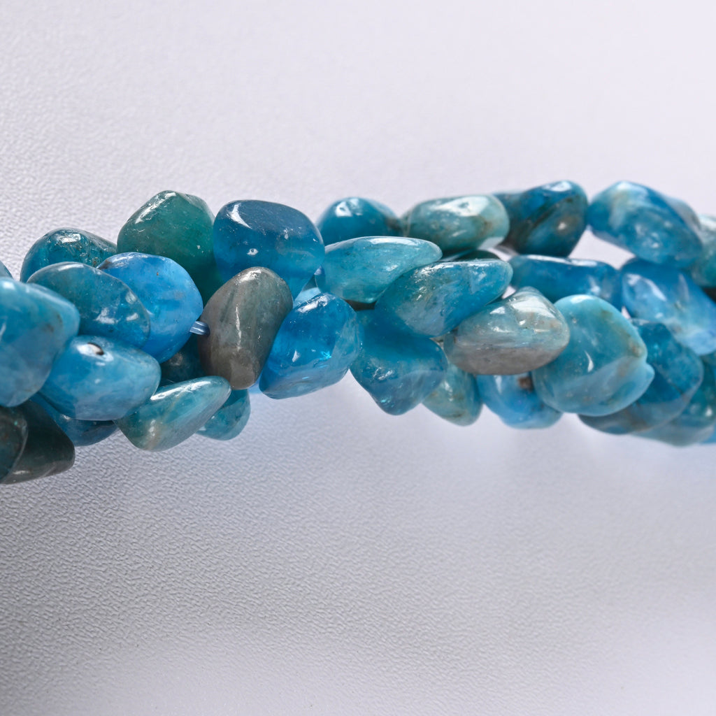 Apatite Smooth Pebble Nugget Loose Beads 8-10mm - 15" Strand