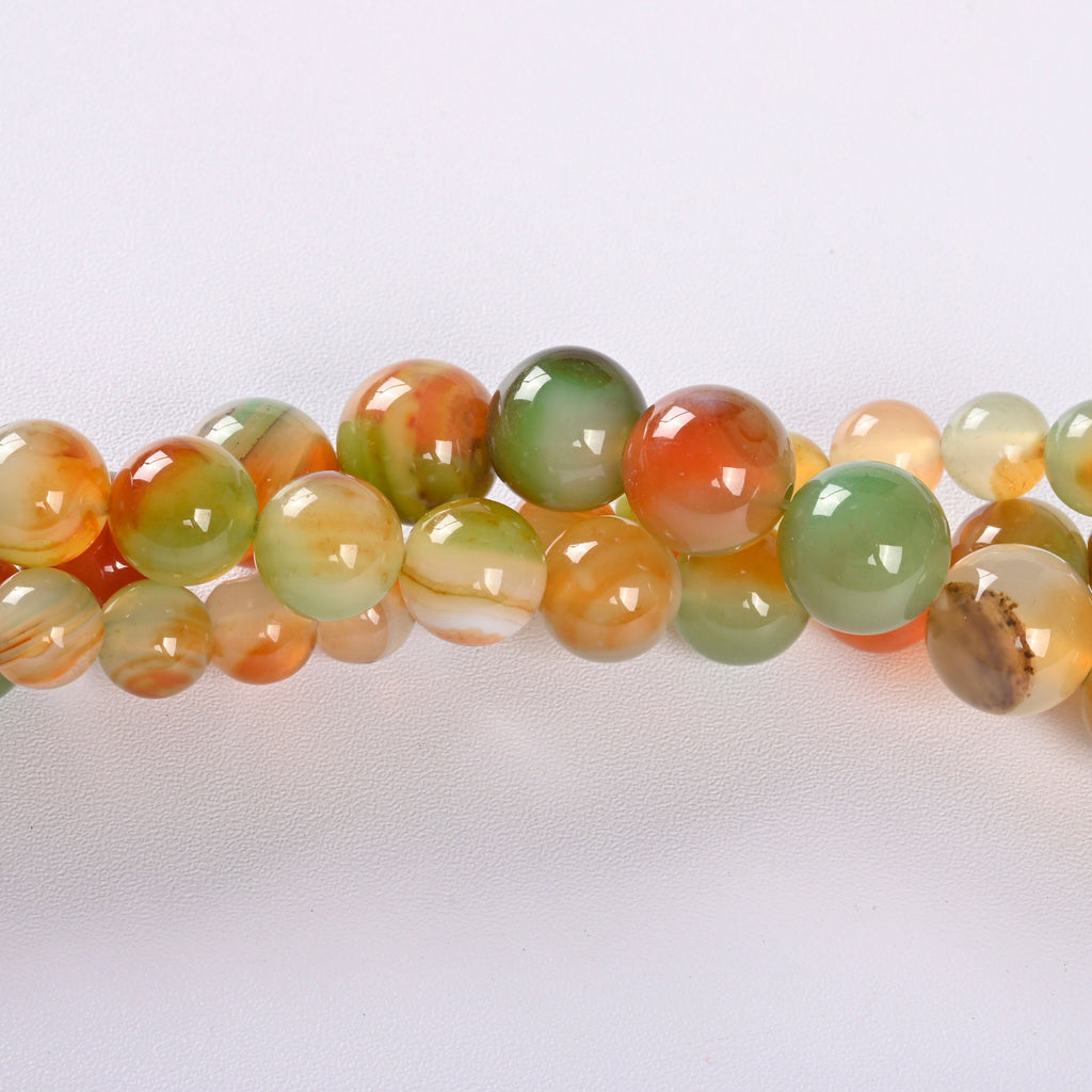 Peacock Agate Smooth Round Loose Beads 4mm-12mm - 15" Strand
