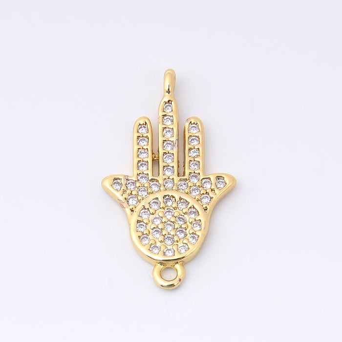 22mm Gold Buddha Hand Charm Crystal Rhinestones, Buddha Connector, Bracelet Connector Charms, Jewelry Making DIY Bracelet Necklace Supplies