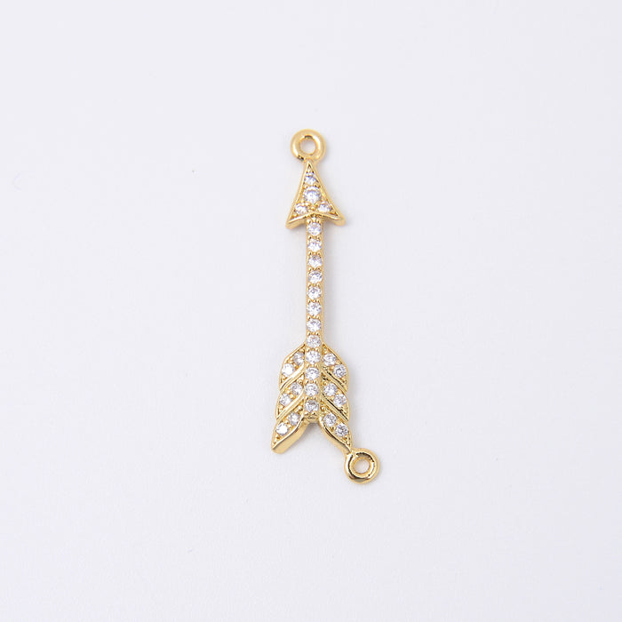 30mm Gold Arrow Charm Rhinestone, Arrow Connector, Bracelet Connector Charms, Jewelry Making DIY Bracelet Necklace Supplies