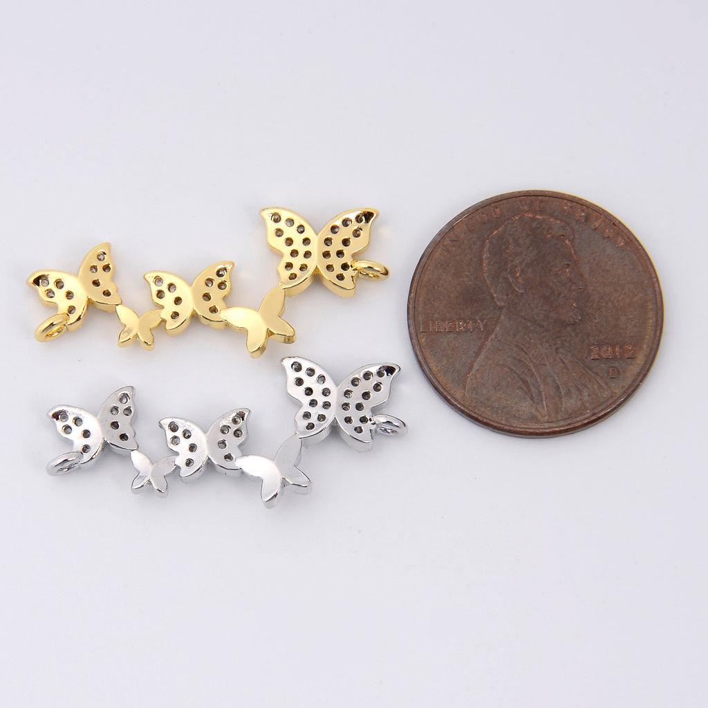 26.5mm Butterfly Link Charm Crystal Rhinestone, Butterfly Connector, Bracelet Connector Charm, Jewelry Making DIY Bracelet Necklace Supplies