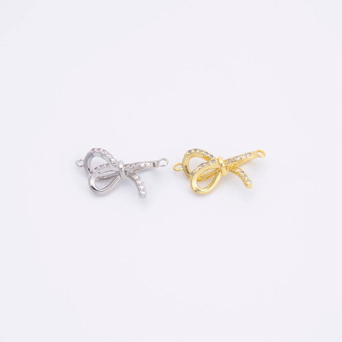 20mm Bow Tie Knot Charm Crystal Rhinestone, Bow Tie Connector, Bracelet Connector Charms, Jewelry Making DIY Bracelet Necklace Supplies
