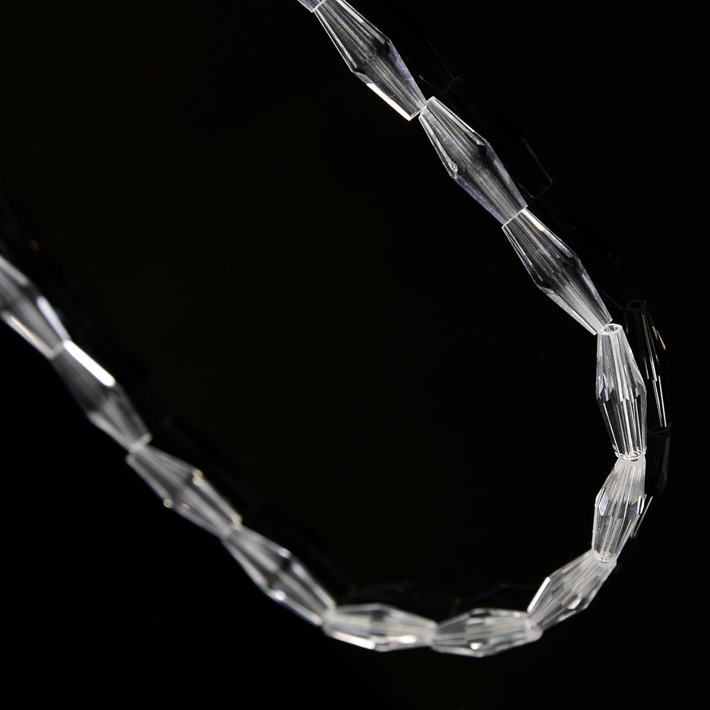 12x4mm Clear Transparent Faceted Bicone Glass Crystal Beads Strand, 28" Strand, Jewelry Making DIY Bracelet Necklace Supplies